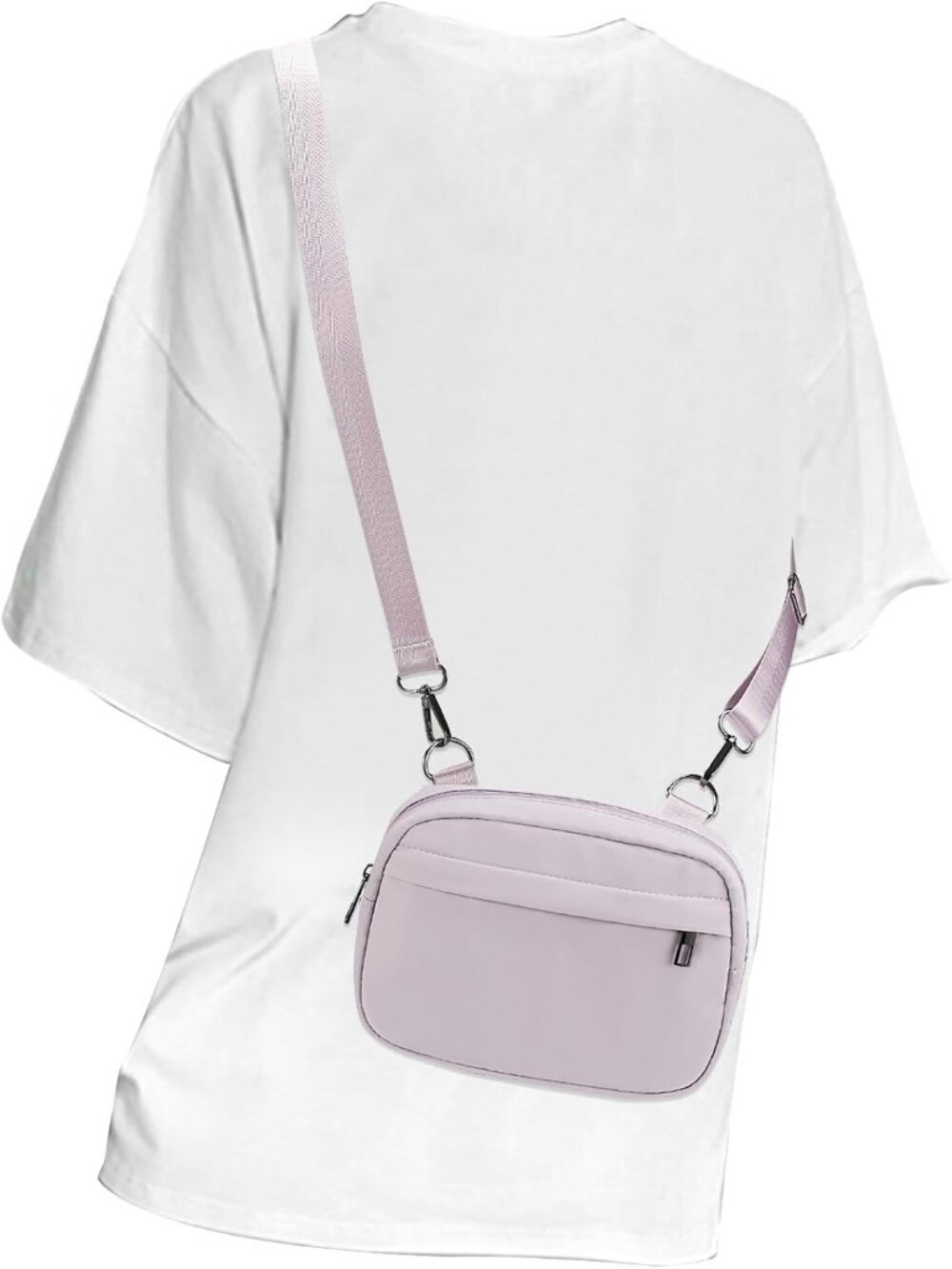 Womens Lavender Purple Crossbody Belt Bag Fanny Pack Purse With Adjustable Strap